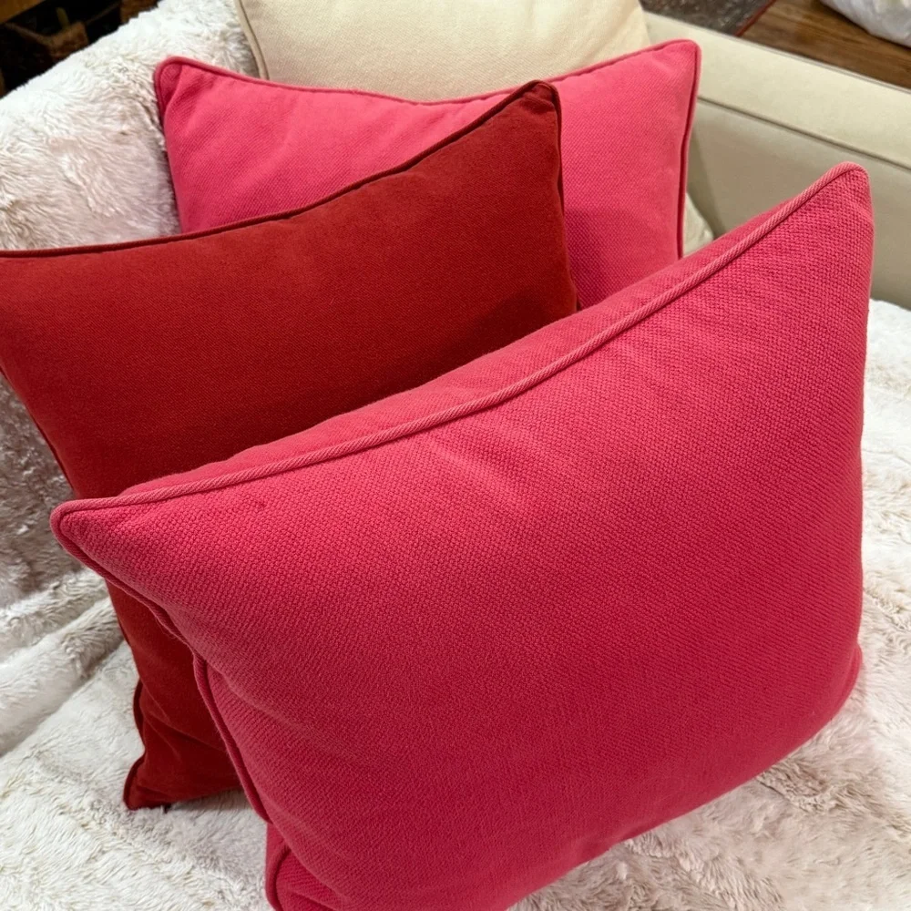 Ralph Lauren Bundle of 3 Red/Pink Pillow Shams
